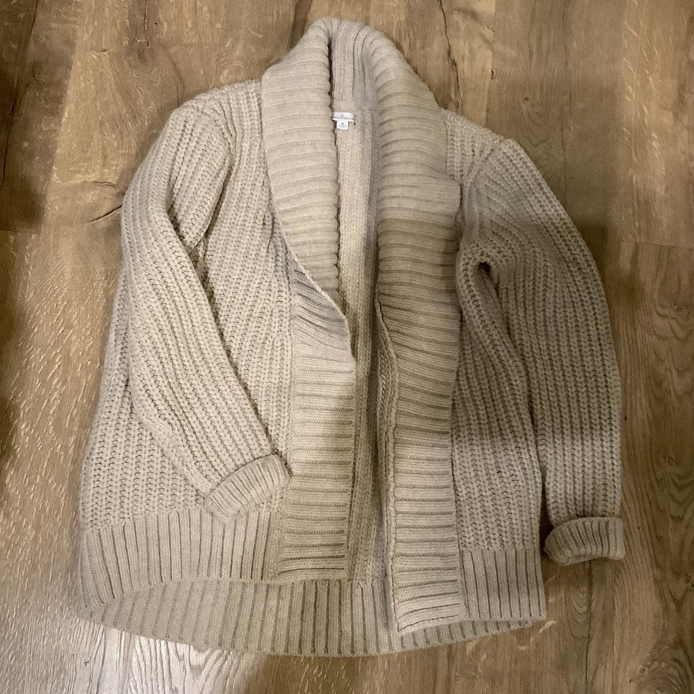 L.L. Bean Oversized Shawl Chunky Knit Cardigan Sweater
